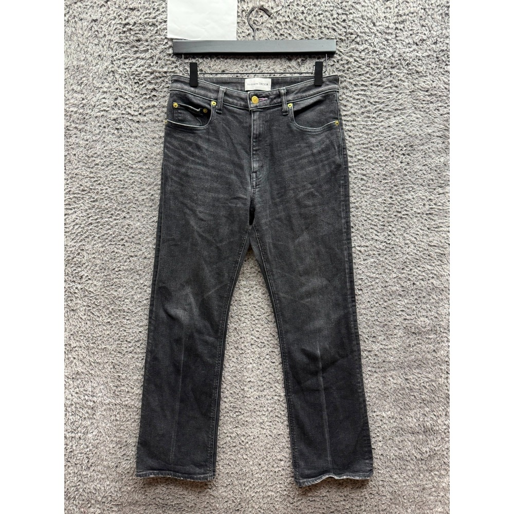 Tu Es Mon Tresor The Amethyst Mid Rise Slim Fit Flare Jeans Gray Womens Size 27